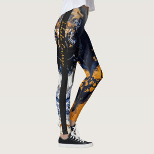 Gold- und Glitzer-Marmor-Textur Skulptur Stille Leggings