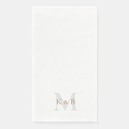 Gold und Grau Monogram weiß Serviette