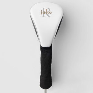 Gold- und Grau-Monogramm-Fahrer-Golfkopfabdeckung Golf Headcover
