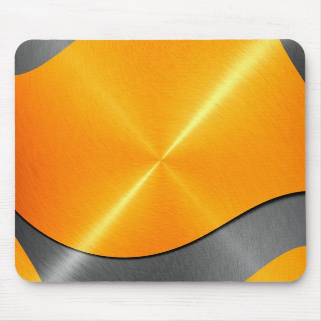 Gold und Grau-Shiny-Edelstahlmetall Mousepad (Vorne)