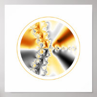 Gold und Grau Symmetrisches Fraktal