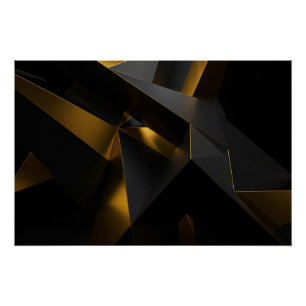 Gold- und Graue Kristalle Poster
