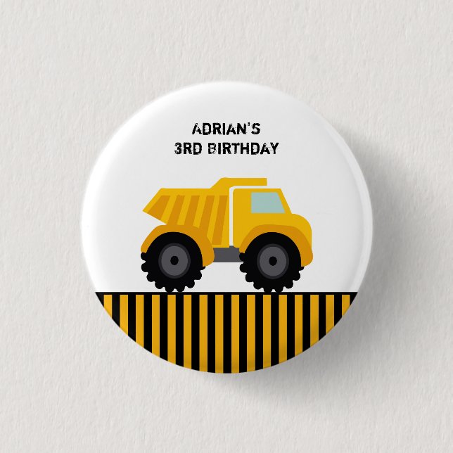 Gold und Gray Dump Truck Child's Button (Vorderseite)