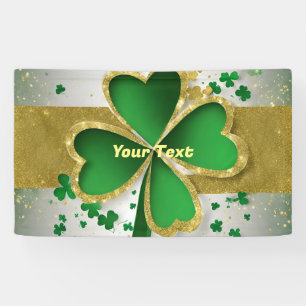 Gold und Green 4 Leaf Klee Banner