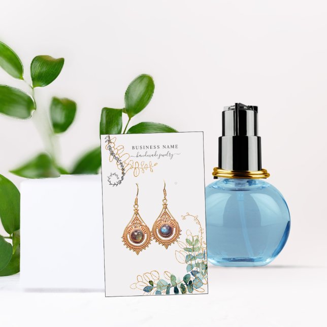 Gold- und Green Earring-Display-Visitenkarte Visitenkarte (Von Creator hochgeladen)