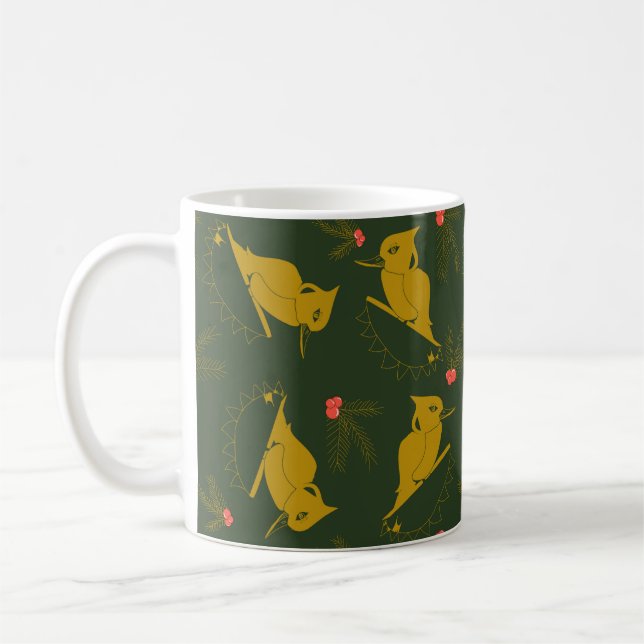 Gold und Green Kookaburra Kaffeetasse (Links)