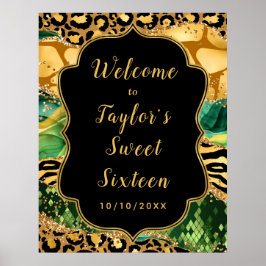 Gold und Green Safari Agate 16 . Geburtstag Willko Poster