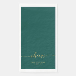Gold und Grün Elegante Buchstaben Chefs Custom Serviette
