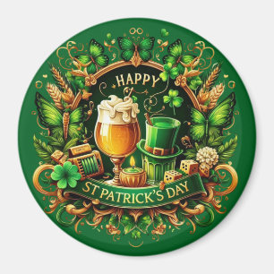 Gold- und grüne aufwendige St. Patrick's Day-Feier Magnet