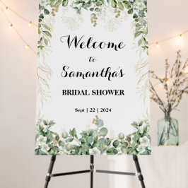 Gold und Grüne Blüten: Ein Brautparty-Schaumbrett