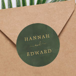 Gold und grüne Farbe Runder Aufkleber<br><div class="desc">Personalisiertes Gold und grüne Aquarellfarben Klassiker. >>>> Karo aus der gesamten Auflistung >>> https://www.zazzle.com/collections/tropical_foliage_gold_collection-119316977990783186</div>