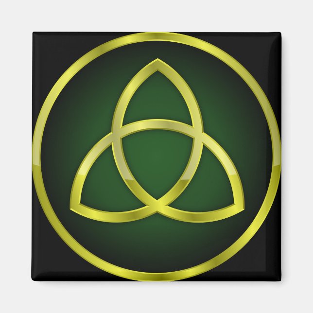 Gold und grüne Triquetra Magnet (Vorne)