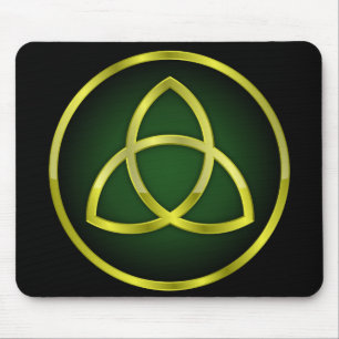 Gold und grüne Triquetra Mousepad