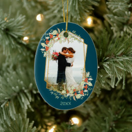 Gold und Holly | Geometrisches Foto Keramik Ornament