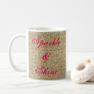 Gold und Hot-Pink-Glitzer Sparkle und Shine Kaffeetasse