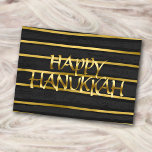 Gold- und Kohlenstreifen Hanukkah-Karte Feiertagskarte<br><div class="desc">Entwürfe von Umua. Gedruckt und ausgeliefert von Zazzle oder ihren Partnern.</div>