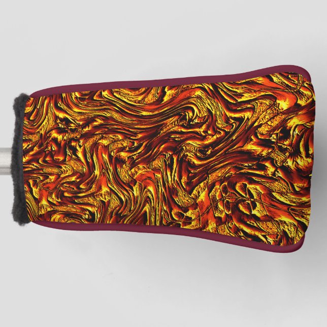 Gold und Korallen oder lebhafte rote Textur Golf Headcover (Vorderseite)