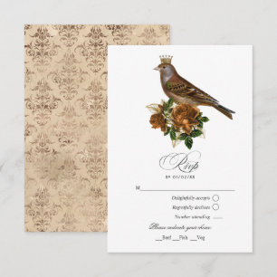 Gold- und Kupfer-Vintage-Chic-Quinceañera RSVP Karte