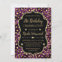 Gold- und lila Leopardenprint Geburtstagsfeier