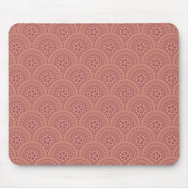Gold und lila Mandala-Wellenmuster Mousepad (Vorne)