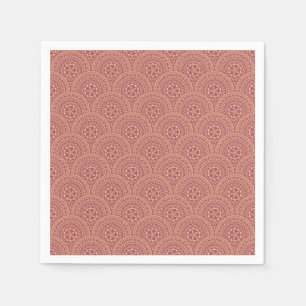 Gold und lila Mandala-Wellenmuster Serviette