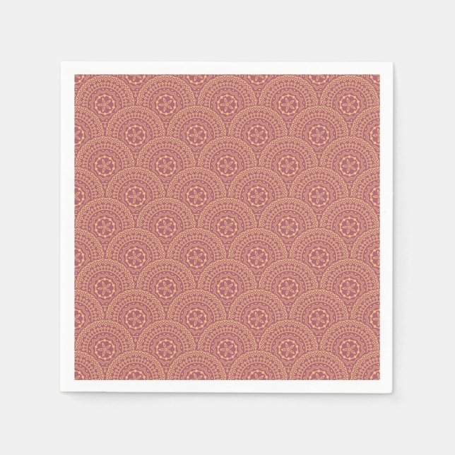 Gold und lila Mandala-Wellenmuster Serviette (Vorderseite)