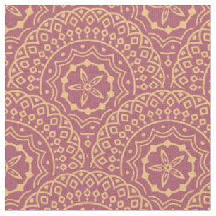 Gold und lila Mandala-Wellenmuster Stoff