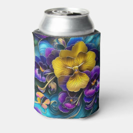 Gold und Lila Pansy Patch Dosenkühler