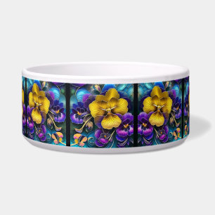 Gold und Lila Pansy Patch Napf
