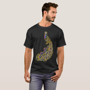 Gold und lila Pfau, die hell schimmern T-Shirt
