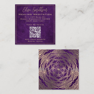 Gold und Lila Reiki Heilmedizin Quadratische Visitenkarte