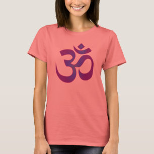 Gold und lila Yoga-MeditationZen OM-Symbol T-Shirt