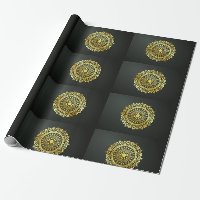 Gold und Mandala Geschenkpapier (Ungerollt)