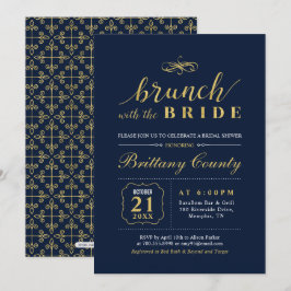 Gold und Marine | Elegant Wedding Bridal Brunch Du Einladung