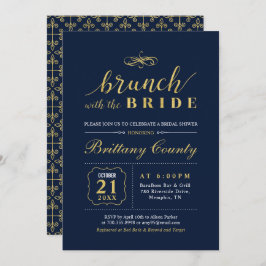 Gold und Marine | Elegant Wedding Bridal Brunch Du Einladung