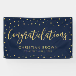 Gold und Marine | Gratulation Graduation Party Banner