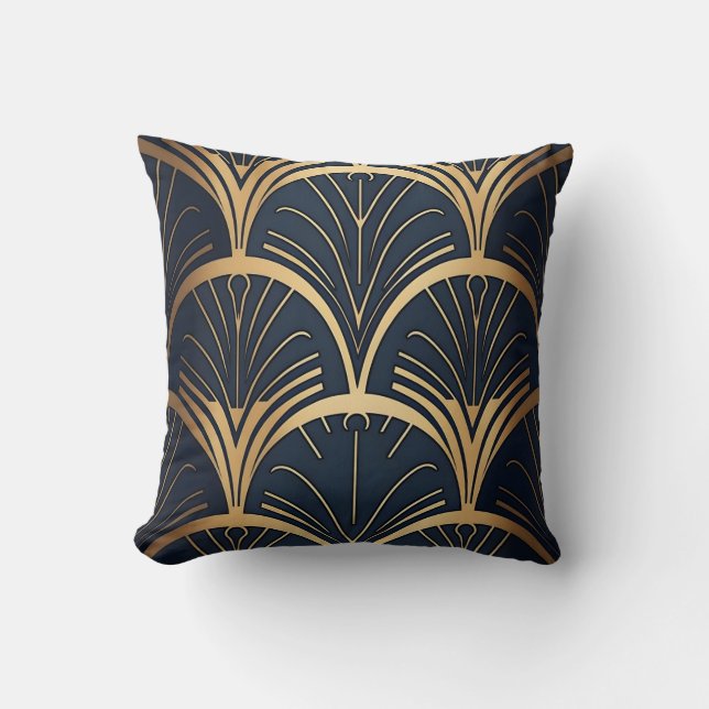 Gold und Marine Kissen (Vorderseite)