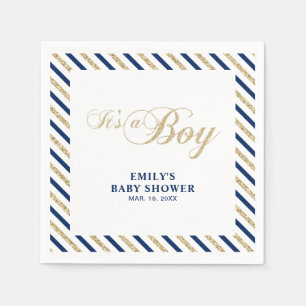 Gold und Marine   Modernes Baby-Duschpapier Napkin Serviette