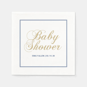 Gold und Marine   Modernes Baby-Duschpapier Napkin Serviette