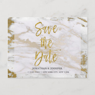 Gold-und Marmor-elegante Save the Date Karte