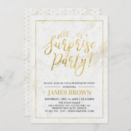 Gold und Marmor | Modern Surprise Retirement Party Einladung