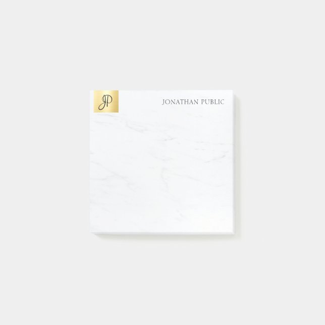 Gold und Marmor Moderne elegante saubere Vorlage Post-it Klebezettel (Vorderseite)