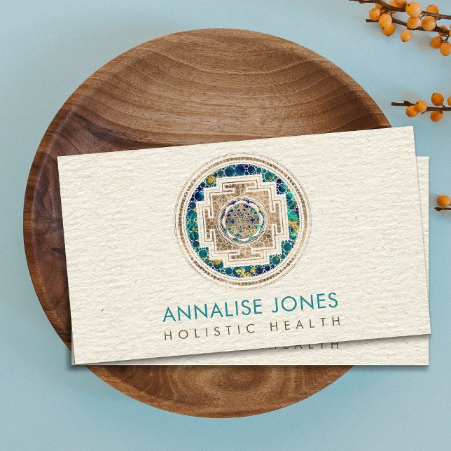 Gold und Marmor Sri Yantra / Sri Chakra Dot Art Visitenkarte (Von Creator hochgeladen)