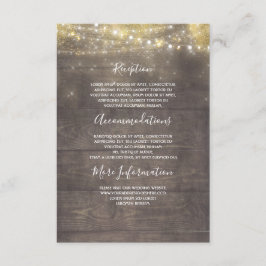 Gold und Mauve Rustic Wedding Information Guest Begleitkarte