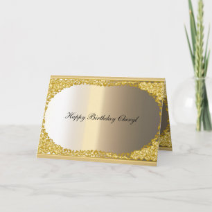 Gold- und Metall-Look-Karte Frohes Geburtstag Karte