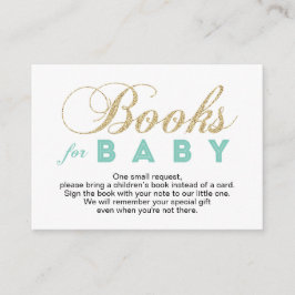 Gold und Minze | Babydusche Bringen Sie eine Buchu Begleitkarte