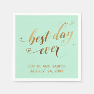 Gold und Minze Green Best Day Ever, Hörskript Serviette