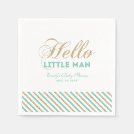 Gold und Minze | Modernes Baby-Duschpapier Napkin Serviette