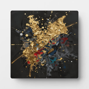 Gold- und Navy-Abstrakter Spritzer Moderne Luxus-K Fotoplatte