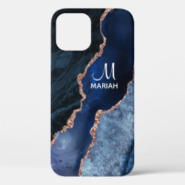 Gold und Navy Blue - Agate Marble - Case-Mate iPhone Hülle